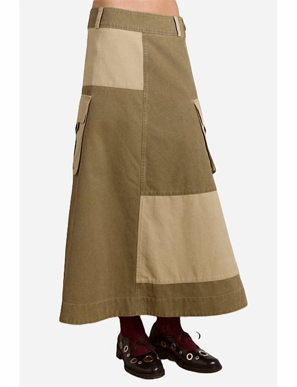 NEW DAMSON MADDER marcelle barn midi skirt in olive